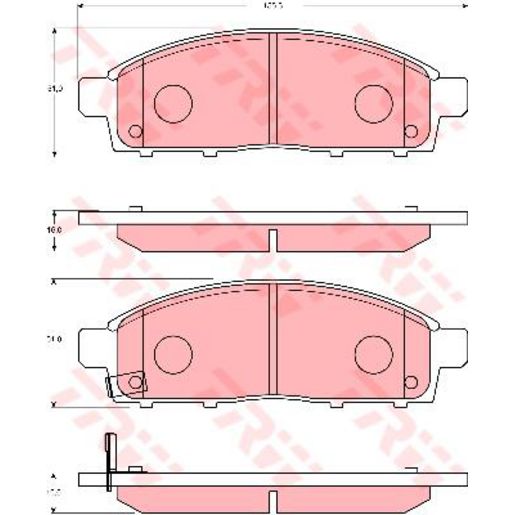 TRW — TRW Brake Pads Set (DB1774) — part number GDB7704AT