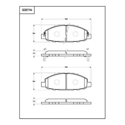 TRW — TRW Brake Pads Set — part number GDB7744AT