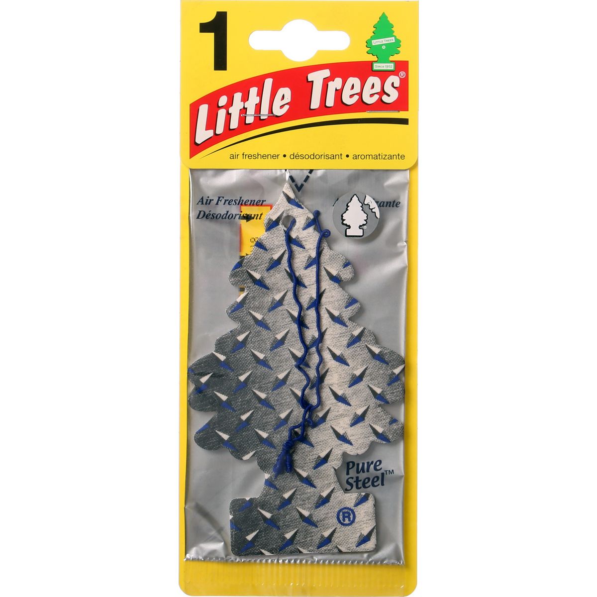 LITTLE TREES — Little Trees Car Air Freshener - Pure Steel Scent 1pc — part number U1P-17152