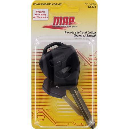 MAP — MAP Remote Button, Shell And Key Replacement - 2 Button - No Electronics - Key Requires Cutting — part number KF331