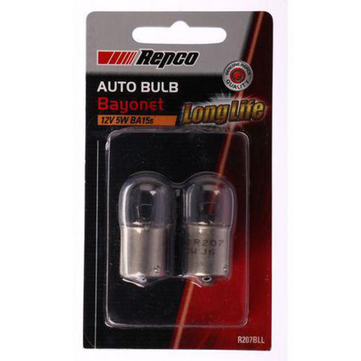 Repco — Repco R5W Bayonet Globe 12V 5W BA15s Pack of 2 — part number R207BLL