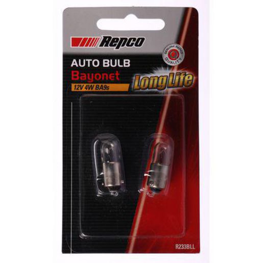 Repco — Repco T4W Bayonet Globe 12V 4W BA9s Pack of 2 — part number R233BLL