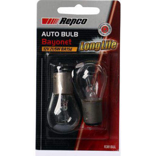 Repco — Repco S-25 Bayonet Globe 12V 21/5W BA15d Pack of 2 — part number R381BLL