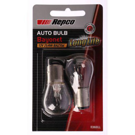 Repco — Repco P21/4W Bayonet Off-set pins Globe 12V 21/4W BAZ15d Pack of 2 — part number R386BLL