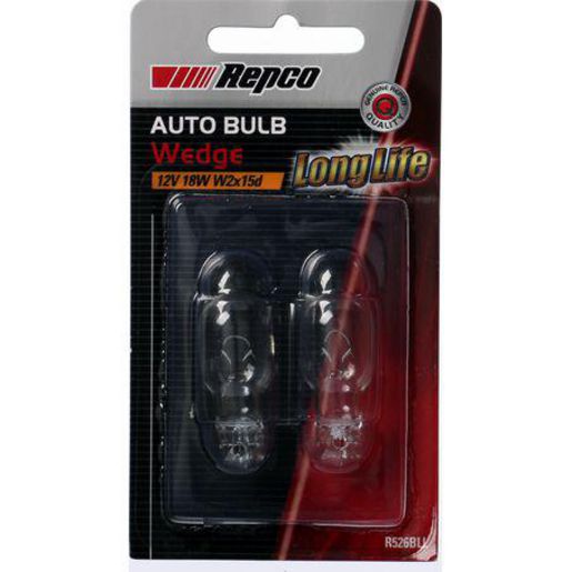 Repco — Repco W16W Wedge Globe 12V 18W W2x15d Pack of 2 — part number R526BLL