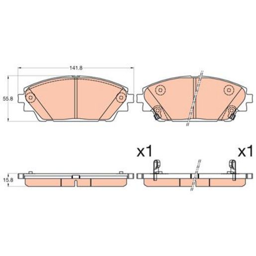 TRW — TRW Brake Pads Set (DB2330) — part number GDB3592
