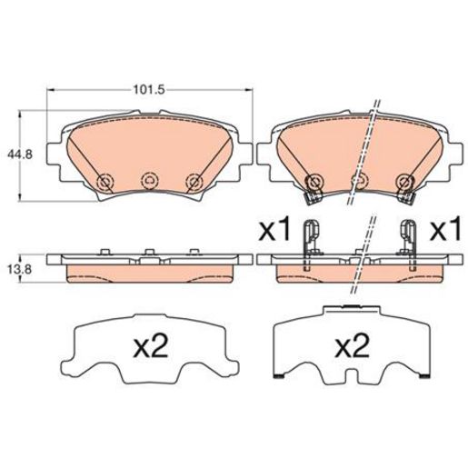 TRW — TRW Brake Pads Set (DB2331) — part number GDB3593