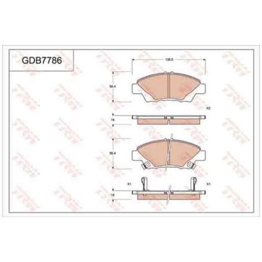 TRW — TRW DTEC Ceramic Brake Pad Set — part number GDB7786DT