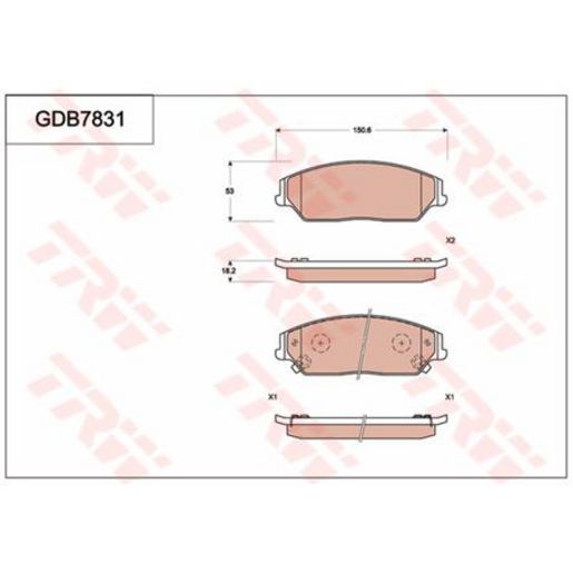 TRW — TRW DTEC Ceramic Brake Pads Set (GDB3614) — part number GDB7831DT