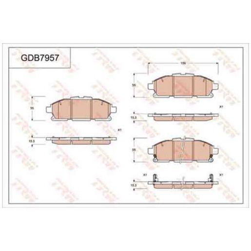 TRW — TRW Brake Pad Set — part number GDB7957