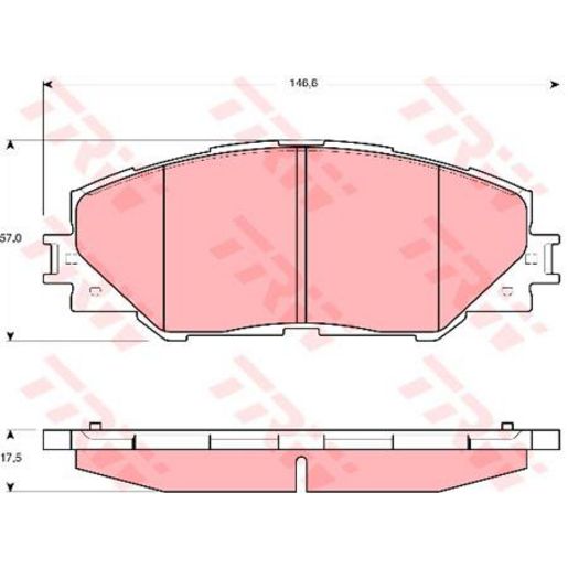TRW — TRW DTEC Ceramic Brake Pads Set (DB1801) — part number GDB3424DT