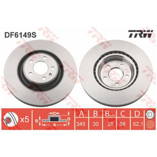 TRW — TRW Disc Brake Rotor DF6149S — part number DF6149S
