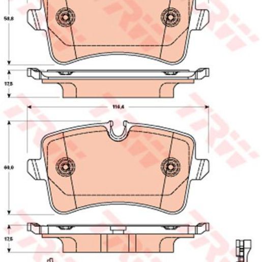 TRW — TRW Brake Pads Set Inc. Wear Sensor (DB2752) — part number GDB1902