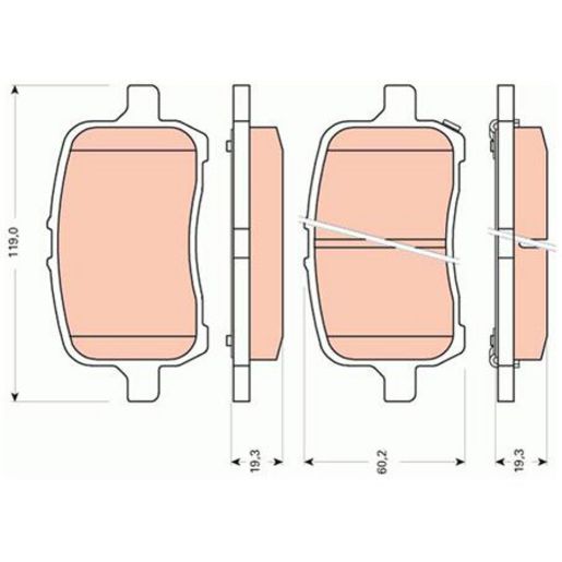 TRW — TRW Brake Pad Set — part number GDB1755
