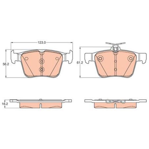 TRW — TRW Brake Pads Set — part number GDB1957