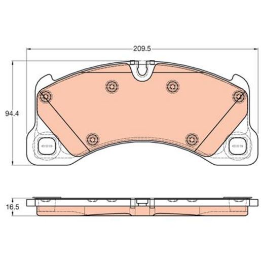 TRW — TRW Electric Blue EV Hybrid Brake Pad Set Inc. Wear Sensor (DB2383) — part number GDB1969