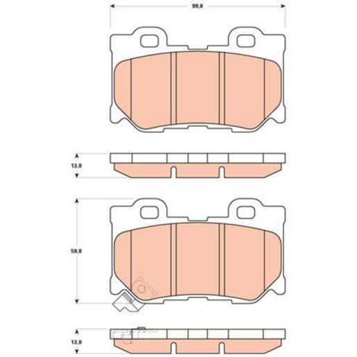 TRW — TRW Brake Pad Set — part number GDB3515