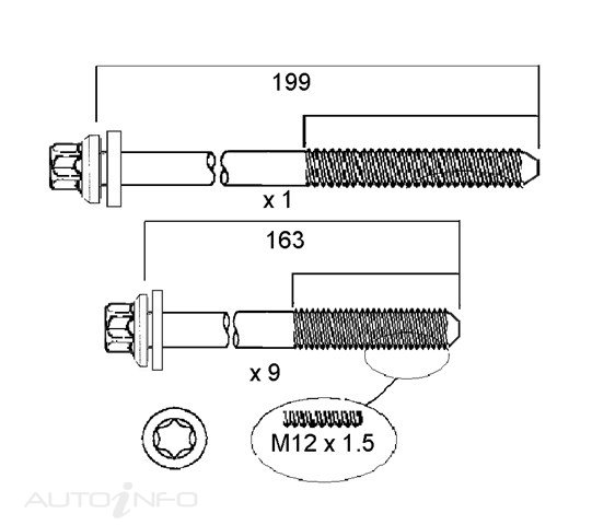 Permaseal — Permaseal Cylinder Head Bolt Set — part number HBS219