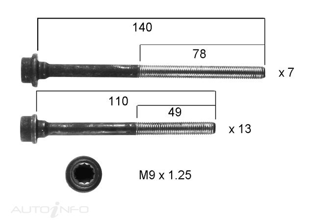 Permaseal — Permaseal Cylinder Head Bolt Set — part number HBS247