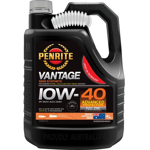 Penrite — Penrite Vantage Semi Synthetic 10W-40 Engine Oil 4L — part number VANSEMI10W40004