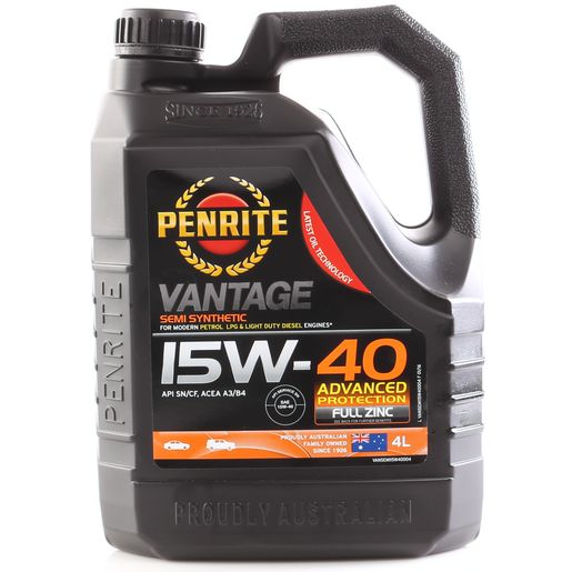Penrite — Penrite Vantage Semi Synthetic 15W-40 Engine Oil 4L — part number VANSEMI15W40004