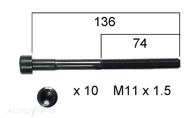 Permaseal — Permaseal Cylinder Head Bolt Set — part number HBS281