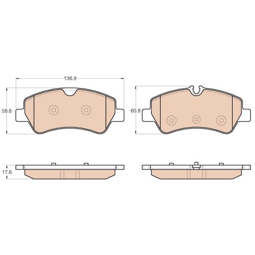 TRW — TRW Brake Pads Set (DB2329) — part number GDB1968