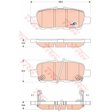 TRW — TRW DTEC Ceramic Brake Pad Set (DB2340) — part number GDB3508DT
