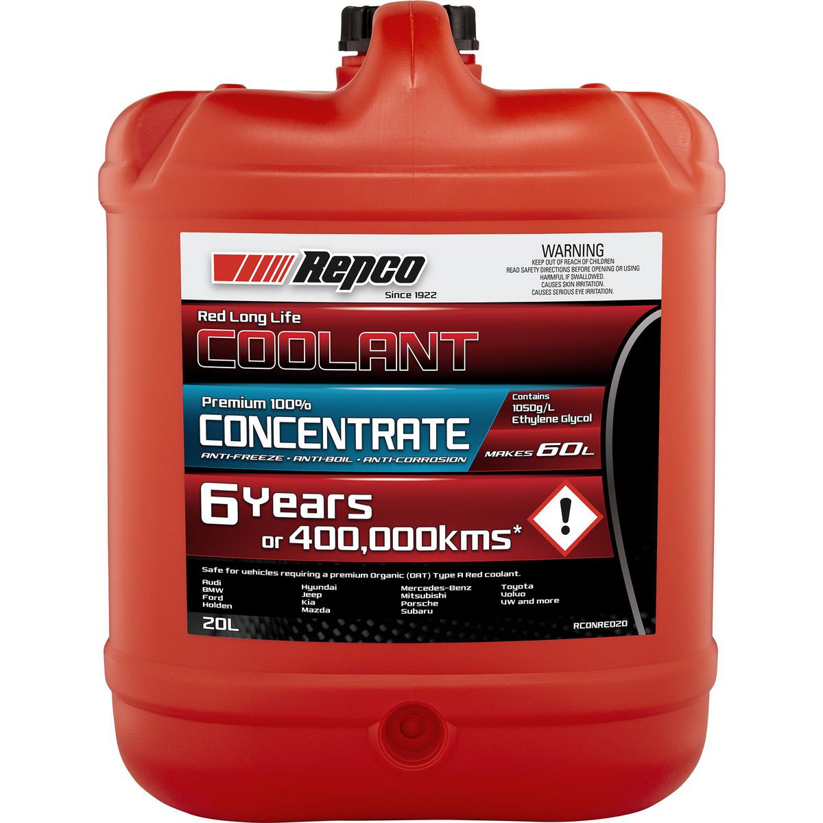 Repco — Repco Red Coolant Concentrate 20L — part number RCONRED20