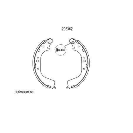 TRUSTOP — TruStop Brake Shoe 295mm x 60mm — part number TSS8502