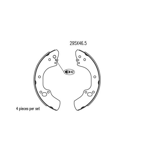 TRUSTOP — TruStop Brake Shoe 293.6mm x 45mm — part number TSS7805