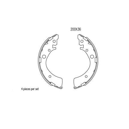 TRUSTOP — TruStop Brake Shoe 200mm x 36mm — part number TSS8245