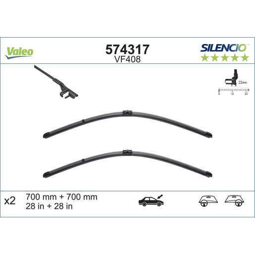 Valeo — Premium VALEO 574317 WIPER BLADE SET. Designed for high-performance efficiency and durability. — part number 574317