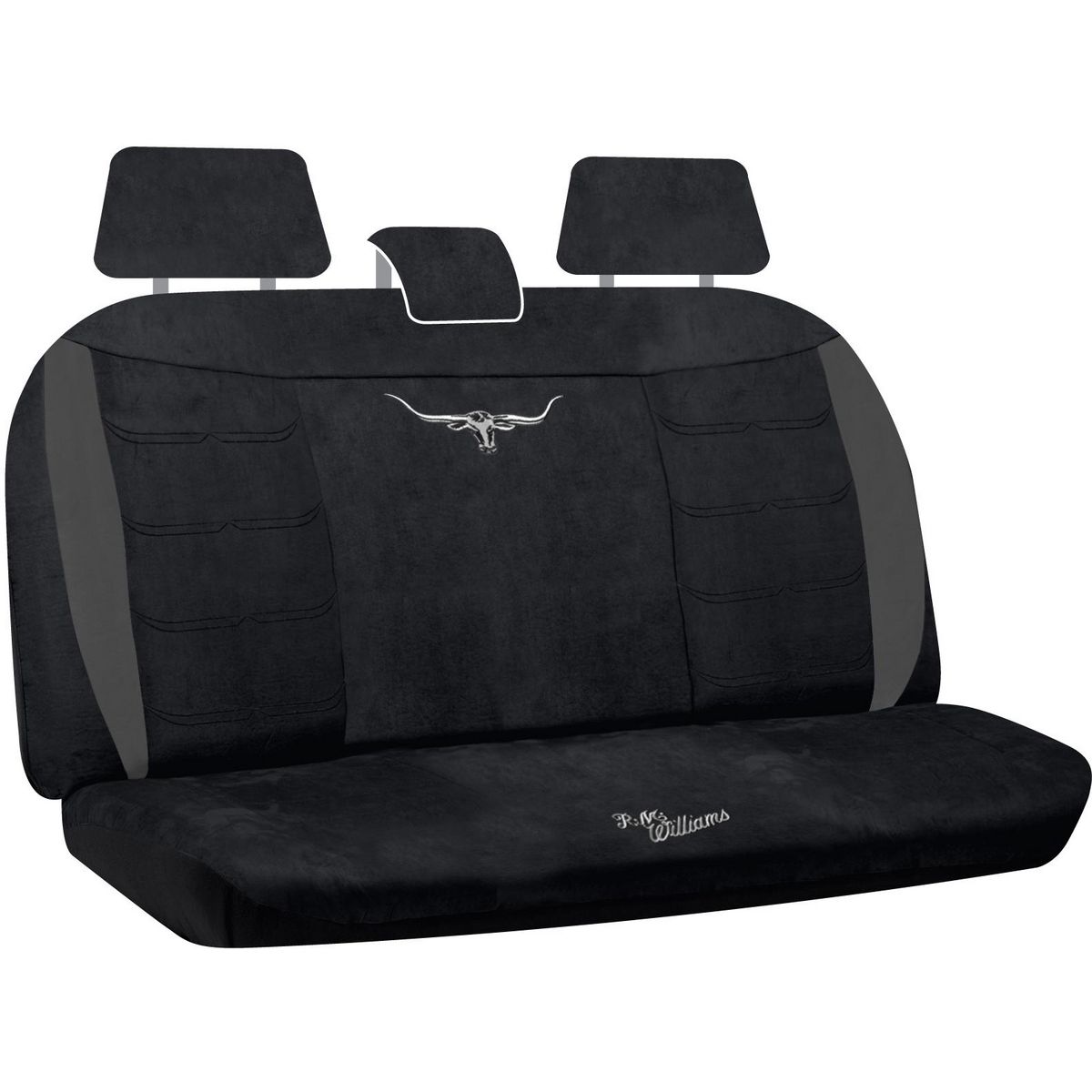 RM WILLIAMS — RM Williams Rear Car Seat Cover  Velour Black - Single — part number VLRMW16BLK06