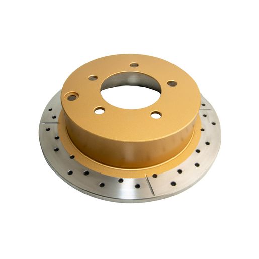 DBA Brakes — DBA Street Gold Cross-Drilled & Slotted Disc Brake Rotor — part number DBA2209X