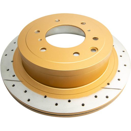 DBA Brakes — DBA Street Gold Cross-Drilled & Slotted Disc Brake Rotor — part number DBA2219X