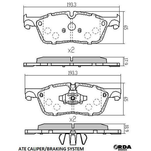 RDA Brakes — RDA GP Max General Purpose Low Metallic Brake Pad Set — part number RDB2424
