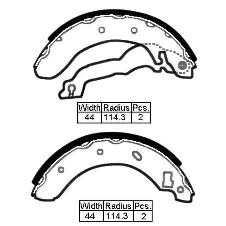 LPR — LPR Brake Shoe R Frd Escort 90-   228.6 X 45 — part number XBS808 N