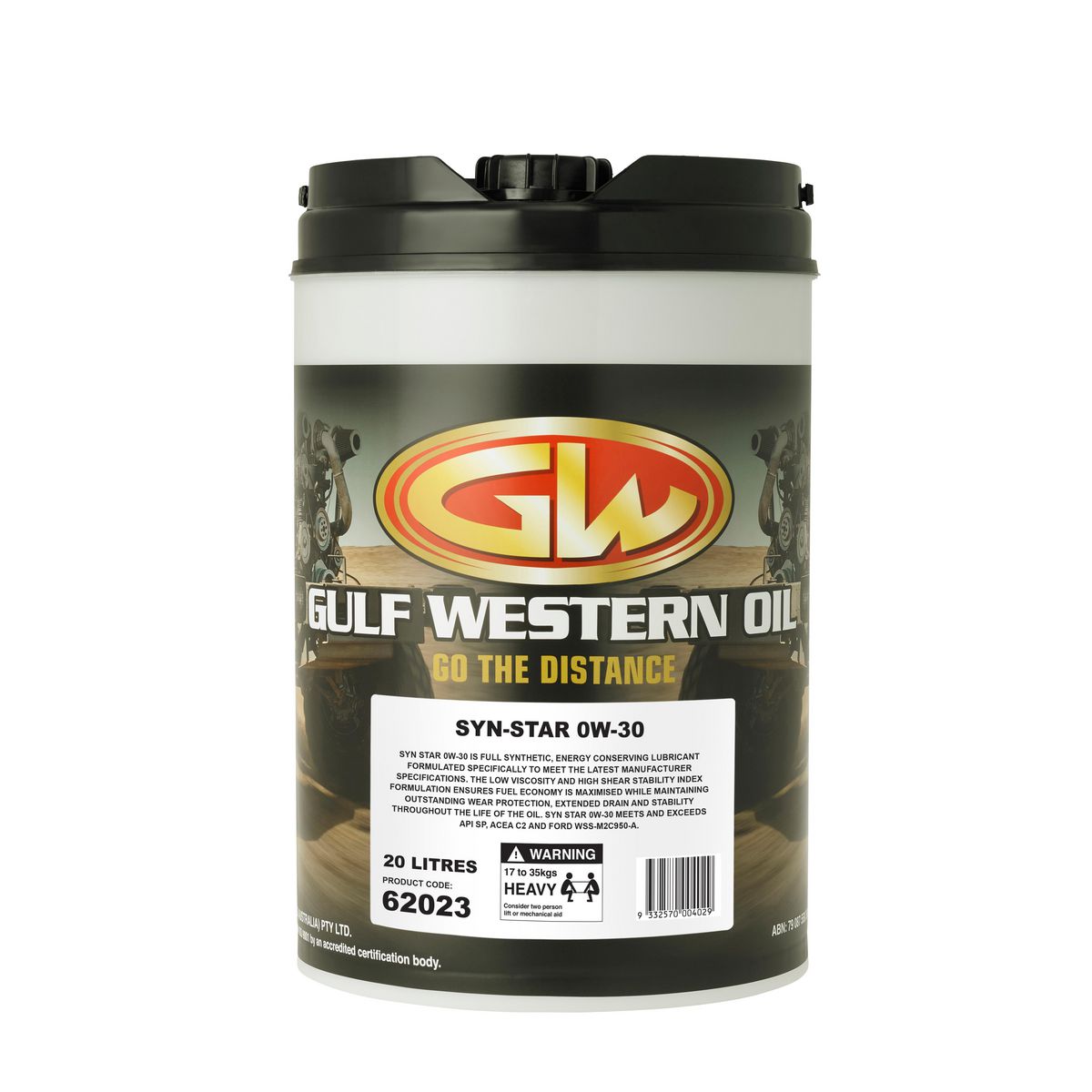 Gulf Western — Gulf Western Syn-star Synthetic 0W-30 Engine Oil - 20L — part number 62023