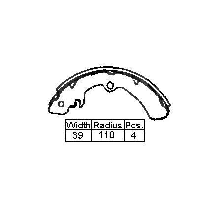 VETTO — Vetto Brake Shoe R Suz Carry Samurai       220 — part number XK9910 N