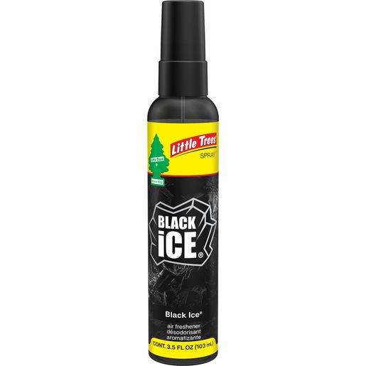 LITTLE TREES — Little Trees Car Air Freshener - Spray Black Ice 99g — part number UPS-06355