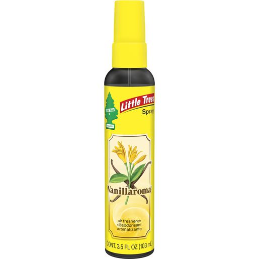 LITTLE TREES — Little Trees Car Air Freshener - Spray Vanilla Aroma Scent 99g — part number UPS-06305