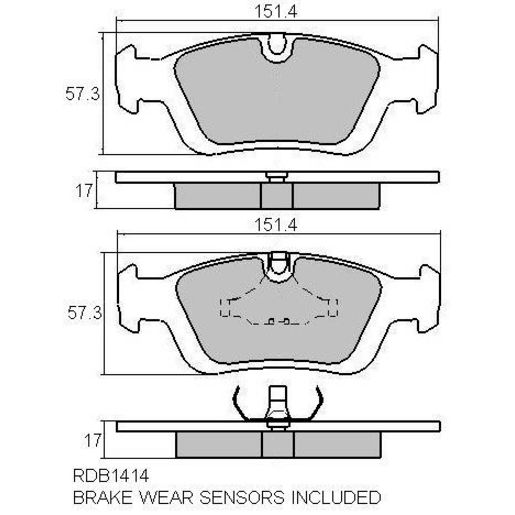 RDA Brakes — RDA Phantom Ceramic Brake Pad Set — part number RDC1414