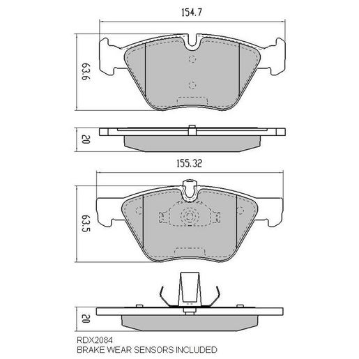 RDA Brakes — RDA Phantom Ceramic Brake Pad Set — part number RDC2084