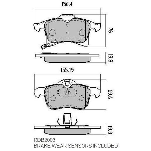RDA Brakes — RDA Phantom Ceramic Brake Pad Set — part number RDC2003