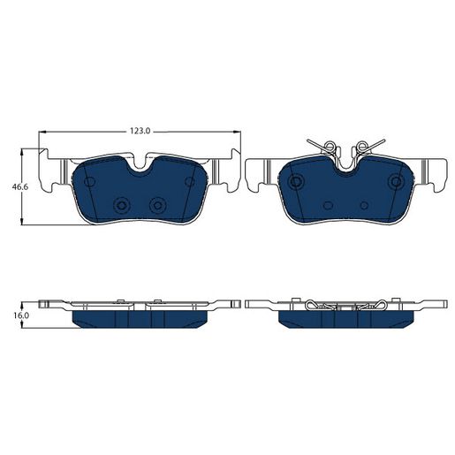 TRW — TRW Electric Blue EV Hybrid Brake Pad Set (DB2385) — part number GDB2063BTE
