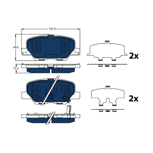 TRW — TRW Electric Blue EV Hybrid Brake Pad Set (DB2294) — part number GDB3583BTE