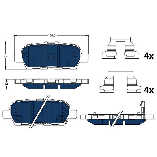 TRW — TRW Electric Blue EV Hybrid Brake Pad Set (DB2340) — part number GDB3508BTE
