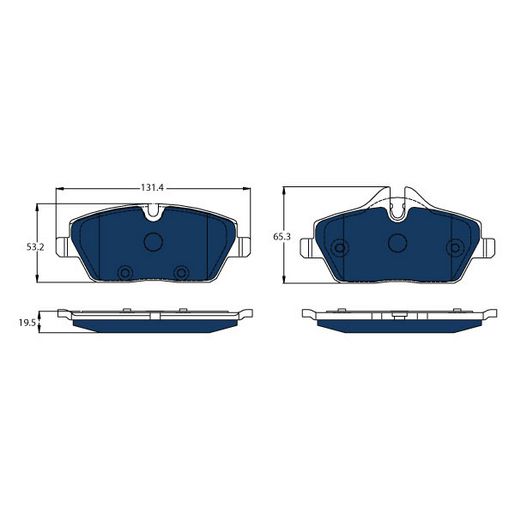 TRW — TRW Electric Blue EV Hybrid Brake Pad Set — part number GDB2038BTE