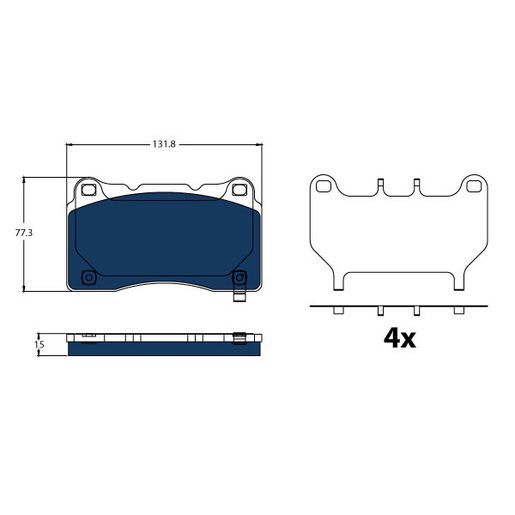 TRW — TRW Electric Blue EV Hybrid Brake Pad Set (DB2358) — part number GDB2198BTE
